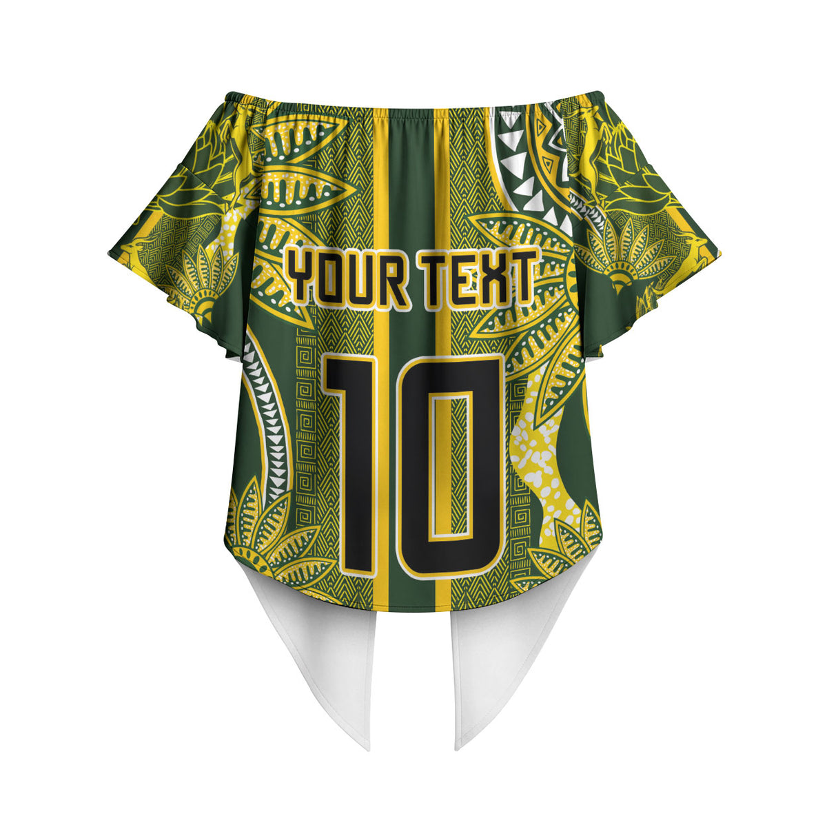 South Africa Rugby Custom Off Shoulder Wrap Waist Top Springbok with King Protea Inspired by African Heritage