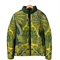 South Africa Rugby Custom Padded Jacket Springbok with King Protea Inspired by African Heritage