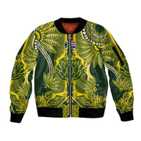 South Africa Rugby Custom Sleeve Zip Bomber Jacket Springbok with King Protea Inspired by African Heritage