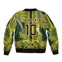 South Africa Rugby Custom Sleeve Zip Bomber Jacket Springbok with King Protea Inspired by African Heritage