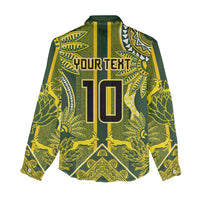 South Africa Rugby Custom Women Casual Shirt Springbok with King Protea Inspired by African Heritage