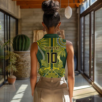 South Africa Rugby Custom Women Sleeveless Polo Shirt Springbok with King Protea Inspired by African Heritage