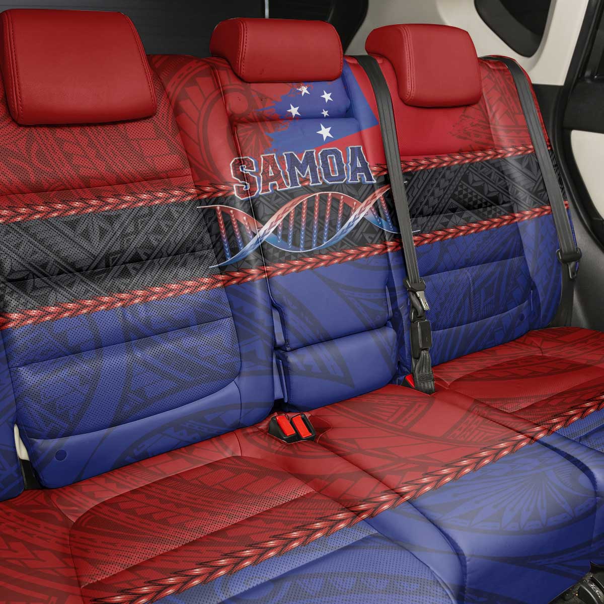 Samoan DNA-Proud of Samoa Back Car Seat Cover Polynesian Patterns - Wonder Print Shop