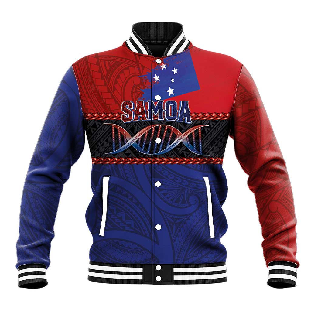 Personalised Samoan DNA-Proud of Samoa Baseball Jacket Polynesian Patterns - Wonder Print Shop