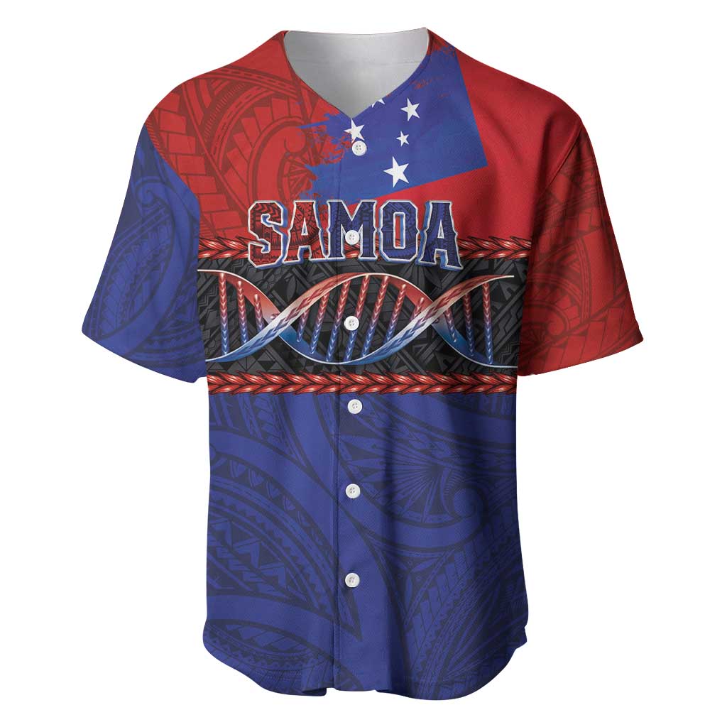 Personalised Samoan DNA-Proud of Samoa Baseball Jersey Polynesian Patterns - Wonder Print Shop