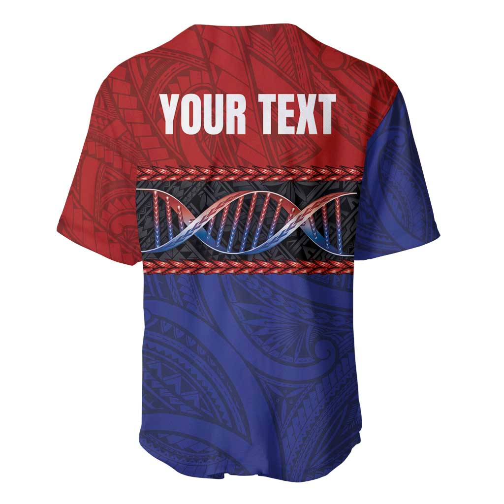Personalised Samoan DNA-Proud of Samoa Baseball Jersey Polynesian Patterns - Wonder Print Shop