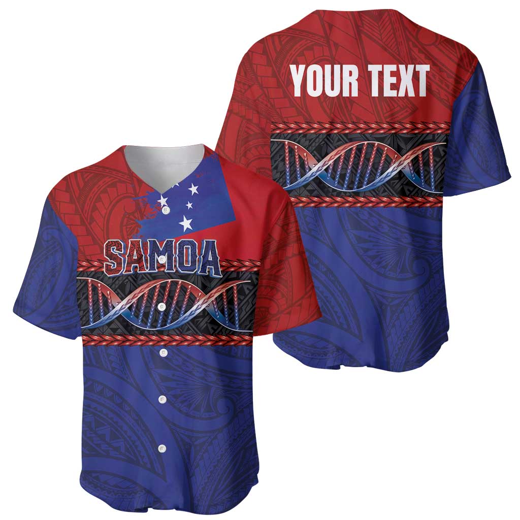 Personalised Samoan DNA-Proud of Samoa Baseball Jersey Polynesian Patterns - Wonder Print Shop