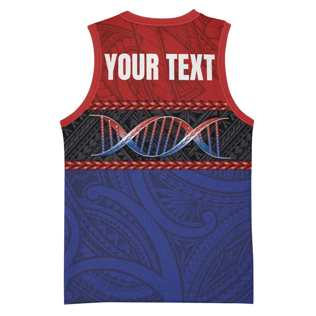 Personalised Samoan DNA-Proud of Samoa Basketball Jersey Polynesian Patterns - Wonder Print Shop