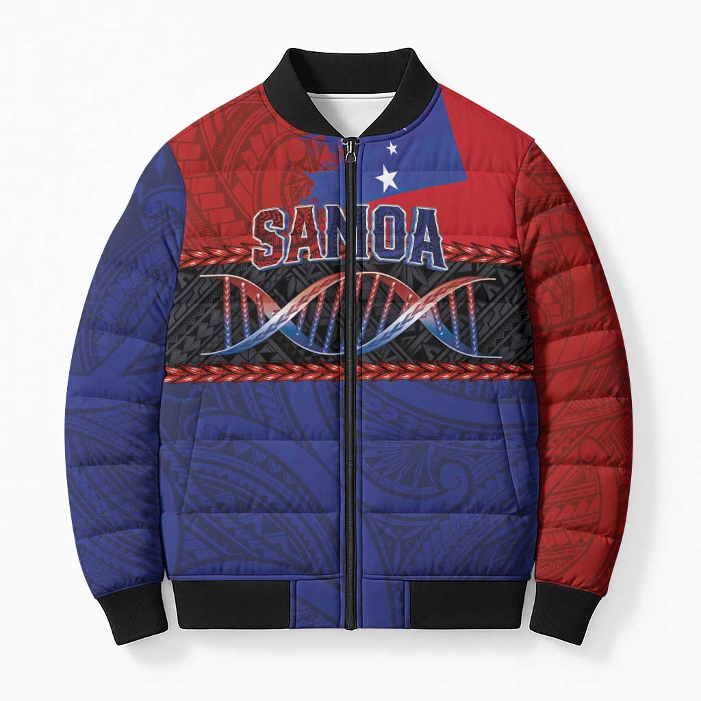 Personalised Samoan DNA-Proud of Samoa Bomber Puffer Jacket Polynesian Patterns - Wonder Print Shop