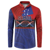 Personalised Samoan DNA-Proud of Samoa Button Sweatshirt Polynesian Patterns - Wonder Print Shop