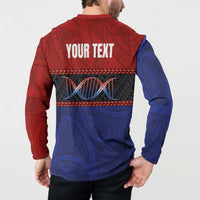 Personalised Samoan DNA-Proud of Samoa Button Sweatshirt Polynesian Patterns - Wonder Print Shop