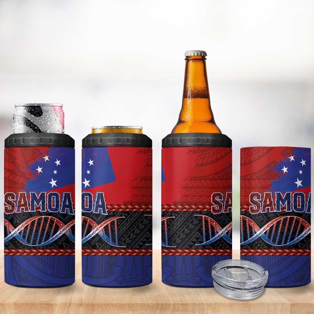 Samoan DNA-Proud of Samoa 4 in 1 Can Cooler Tumbler Polynesian Patterns - Wonder Print Shop