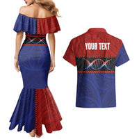 Personalised Samoan DNA-Proud of Samoa Couples Matching Mermaid Dress and Hawaiian Shirt Polynesian Patterns - Wonder Print Shop