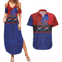 Personalised Samoan DNA-Proud of Samoa Couples Matching Summer Maxi Dress and Hawaiian Shirt Polynesian Patterns - Wonder Print Shop