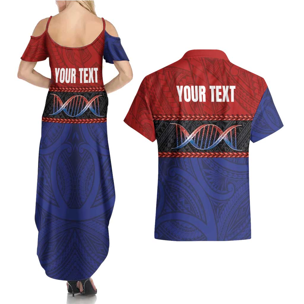 Personalised Samoan DNA-Proud of Samoa Couples Matching Summer Maxi Dress and Hawaiian Shirt Polynesian Patterns - Wonder Print Shop