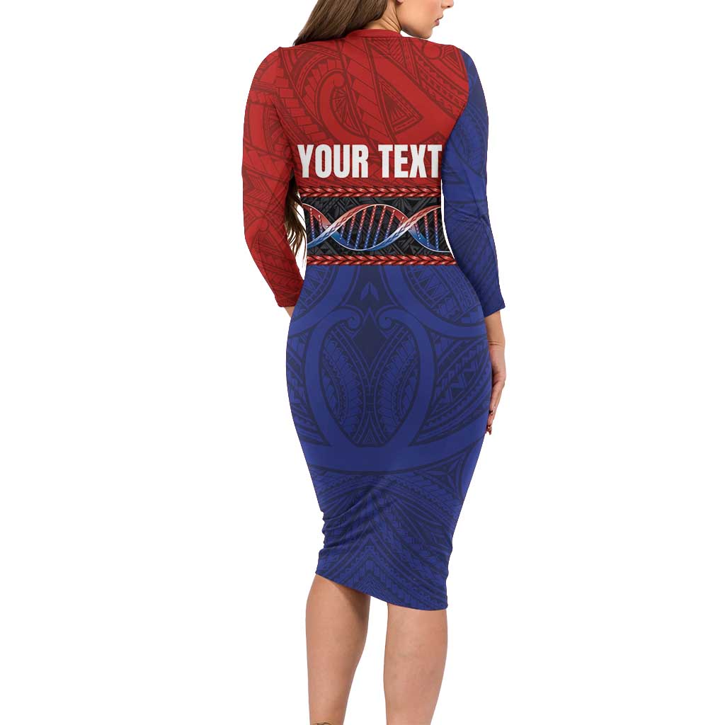 Personalised Samoan DNA-Proud of Samoa Family Matching Long Sleeve Bodycon Dress and Hawaiian Shirt Polynesian Patterns - Wonder Print Shop