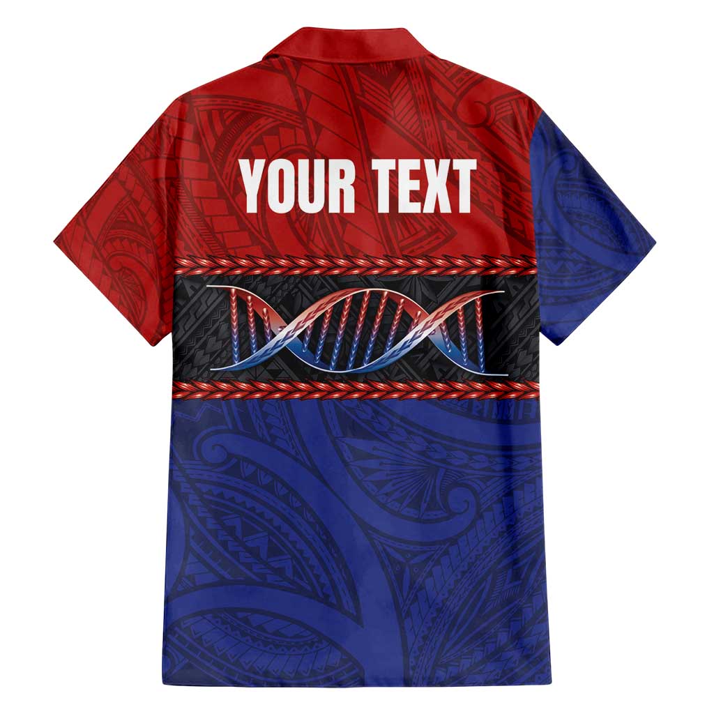 Personalised Samoan DNA-Proud of Samoa Family Matching Off Shoulder Short Dress and Hawaiian Shirt Polynesian Patterns - Wonder Print Shop