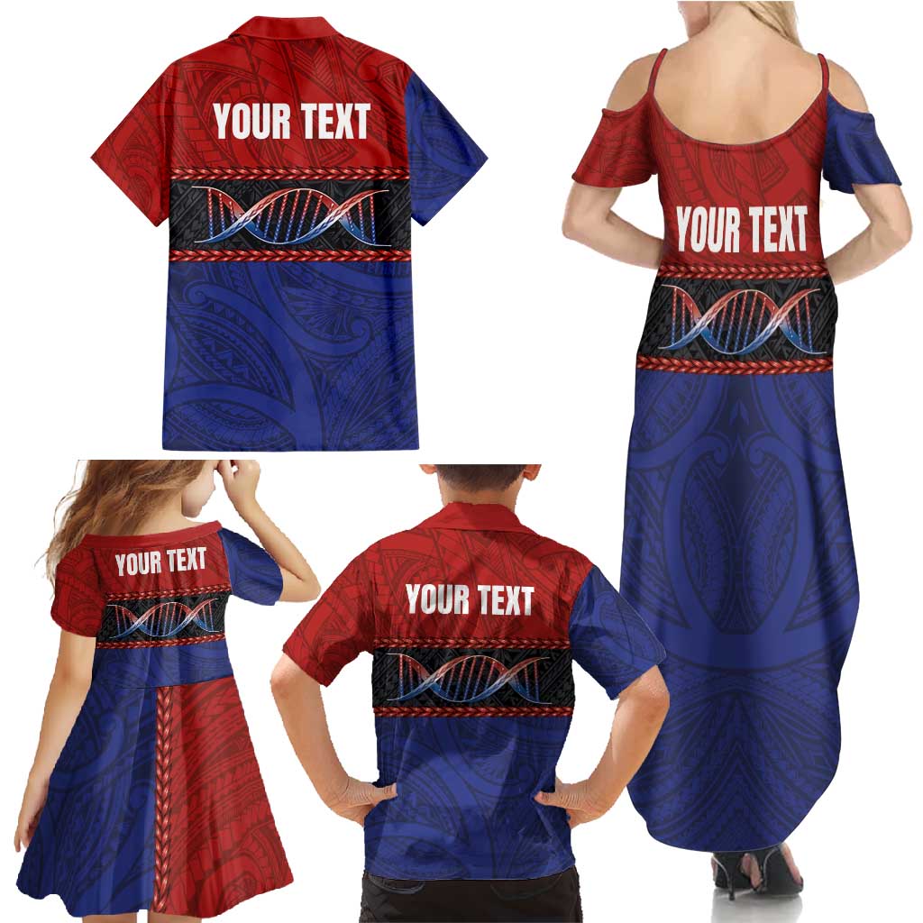 Personalised Samoan DNA-Proud of Samoa Family Matching Summer Maxi Dress and Hawaiian Shirt Polynesian Patterns - Wonder Print Shop