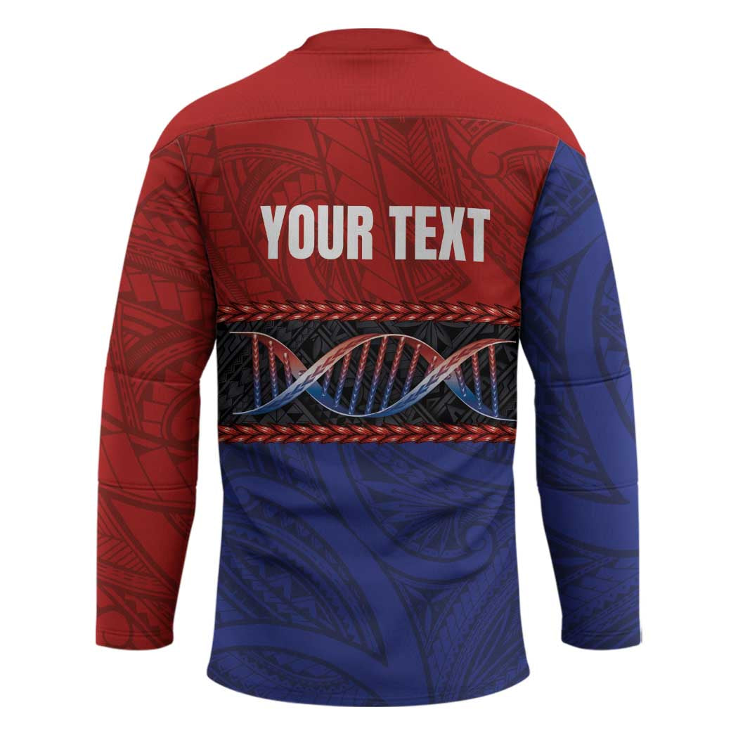Personalised Samoan DNA-Proud of Samoa Hockey Jersey Polynesian Patterns - Wonder Print Shop