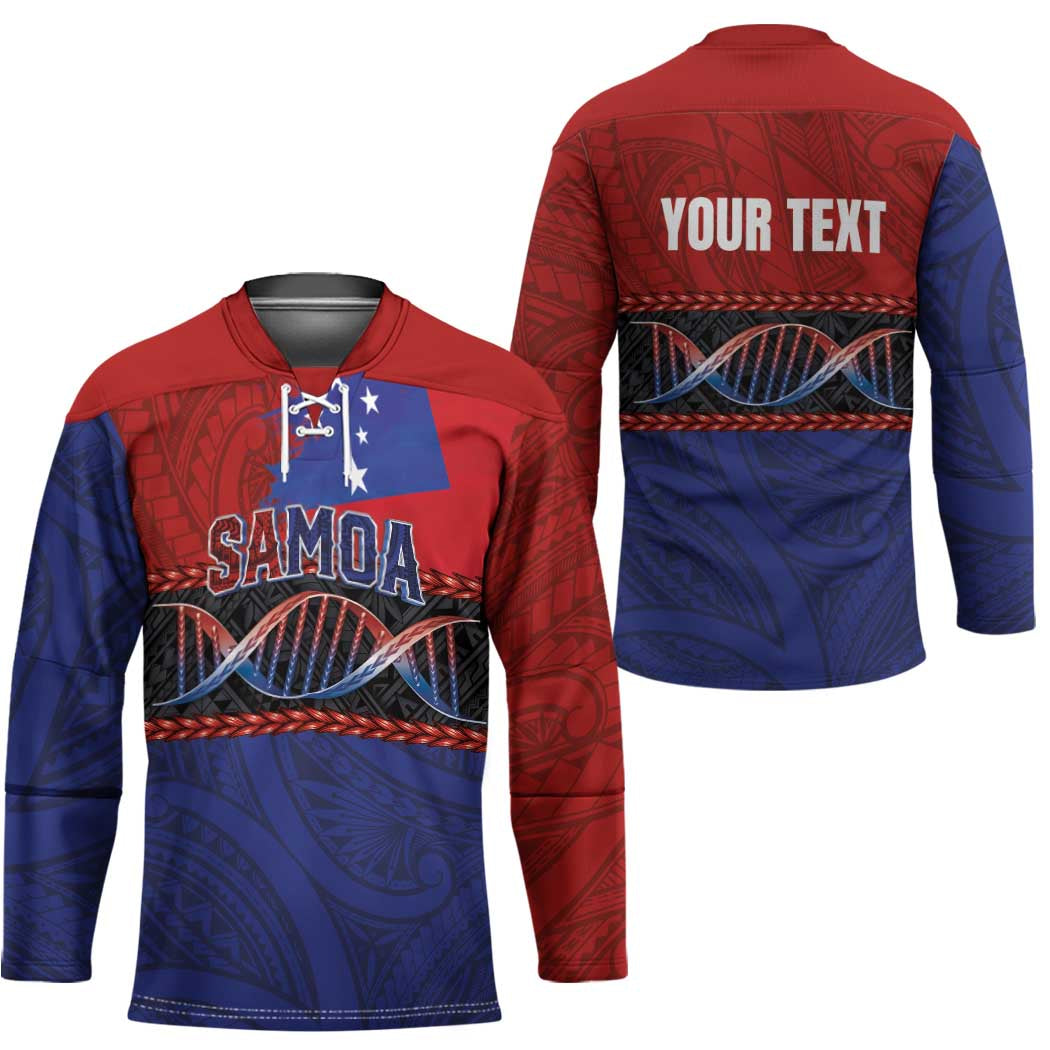 Personalised Samoan DNA-Proud of Samoa Hockey Jersey Polynesian Patterns - Wonder Print Shop