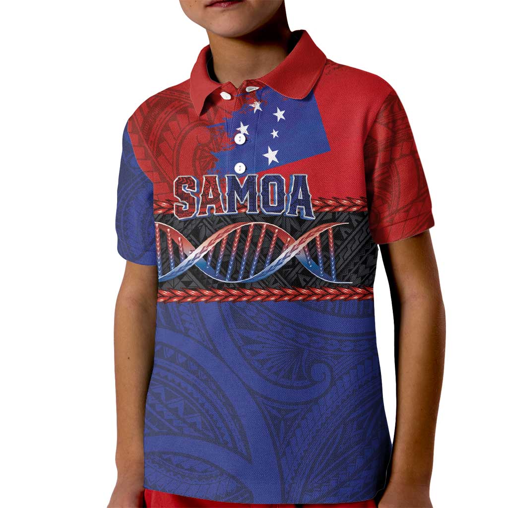 Personalised Samoan DNA-Proud of Samoa Kid Polo Shirt Polynesian Patterns - Wonder Print Shop
