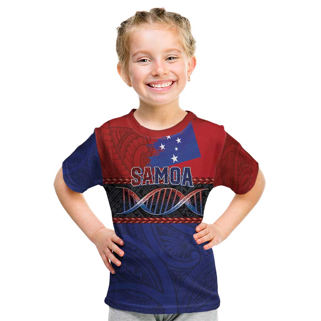 Personalised Samoan DNA-Proud of Samoa Kid T Shirt Polynesian Patterns - Wonder Print Shop