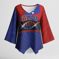 Personalised Samoan DNA-Proud of Samoa Kimono Sleeve Blouse Polynesian Patterns - Wonder Print Shop