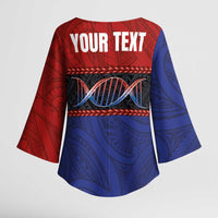 Personalised Samoan DNA-Proud of Samoa Kimono Sleeve Blouse Polynesian Patterns - Wonder Print Shop