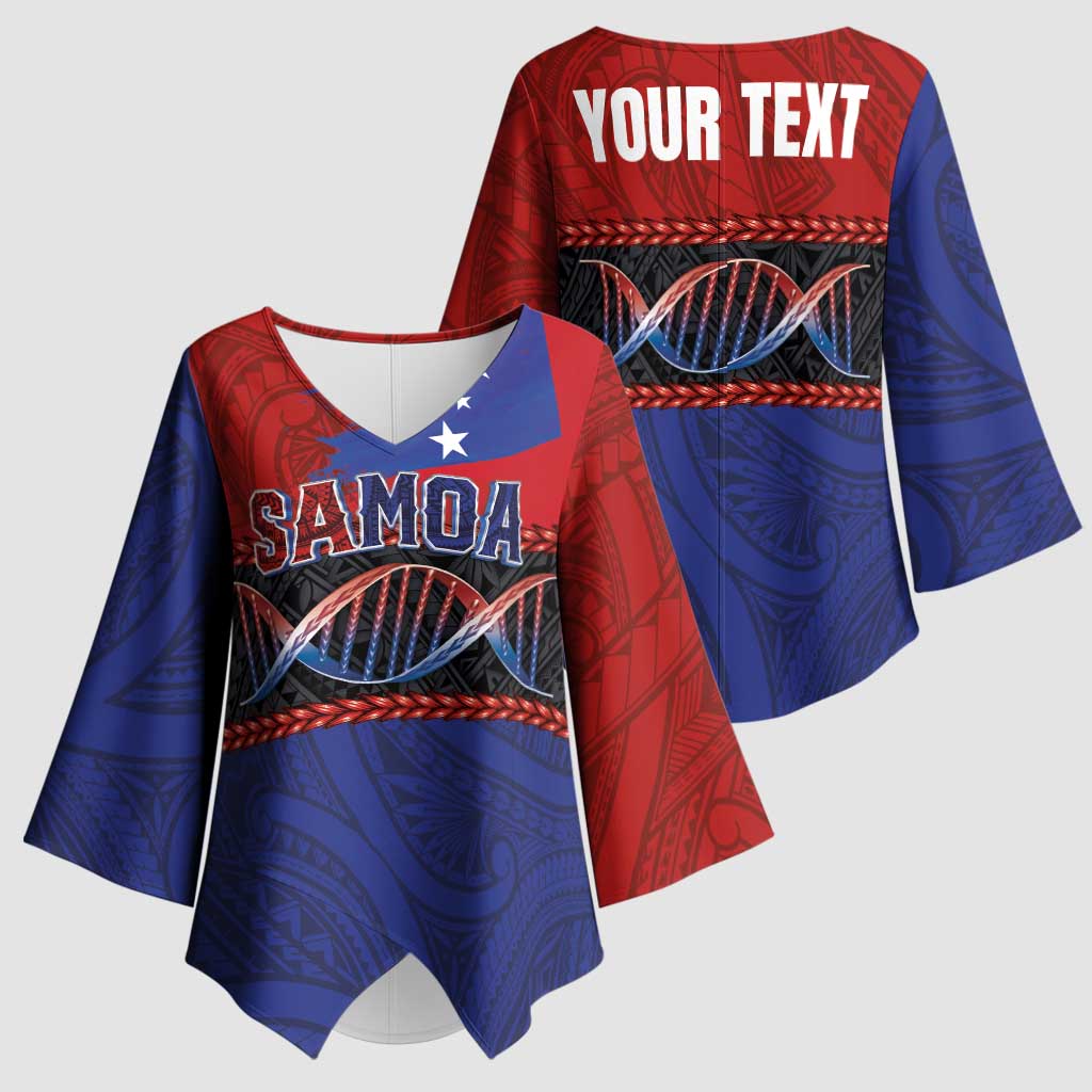 Personalised Samoan DNA-Proud of Samoa Kimono Sleeve Blouse Polynesian Patterns - Wonder Print Shop