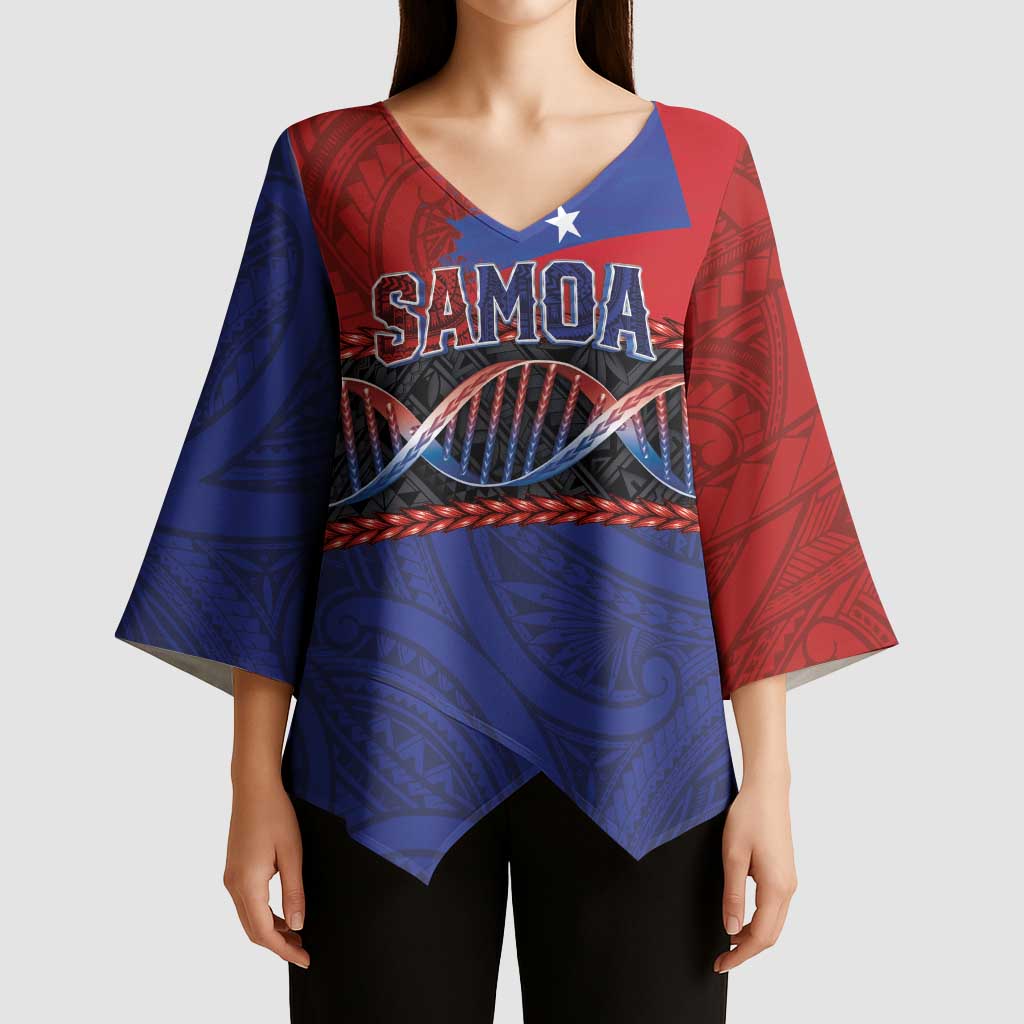 Personalised Samoan DNA-Proud of Samoa Kimono Sleeve Blouse Polynesian Patterns - Wonder Print Shop
