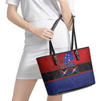 Samoan DNA-Proud of Samoa Leather Tote Bag Polynesian Patterns - Wonder Print Shop