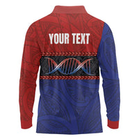 Personalised Samoan DNA-Proud of Samoa Long Sleeve Polo Shirt Polynesian Patterns - Wonder Print Shop