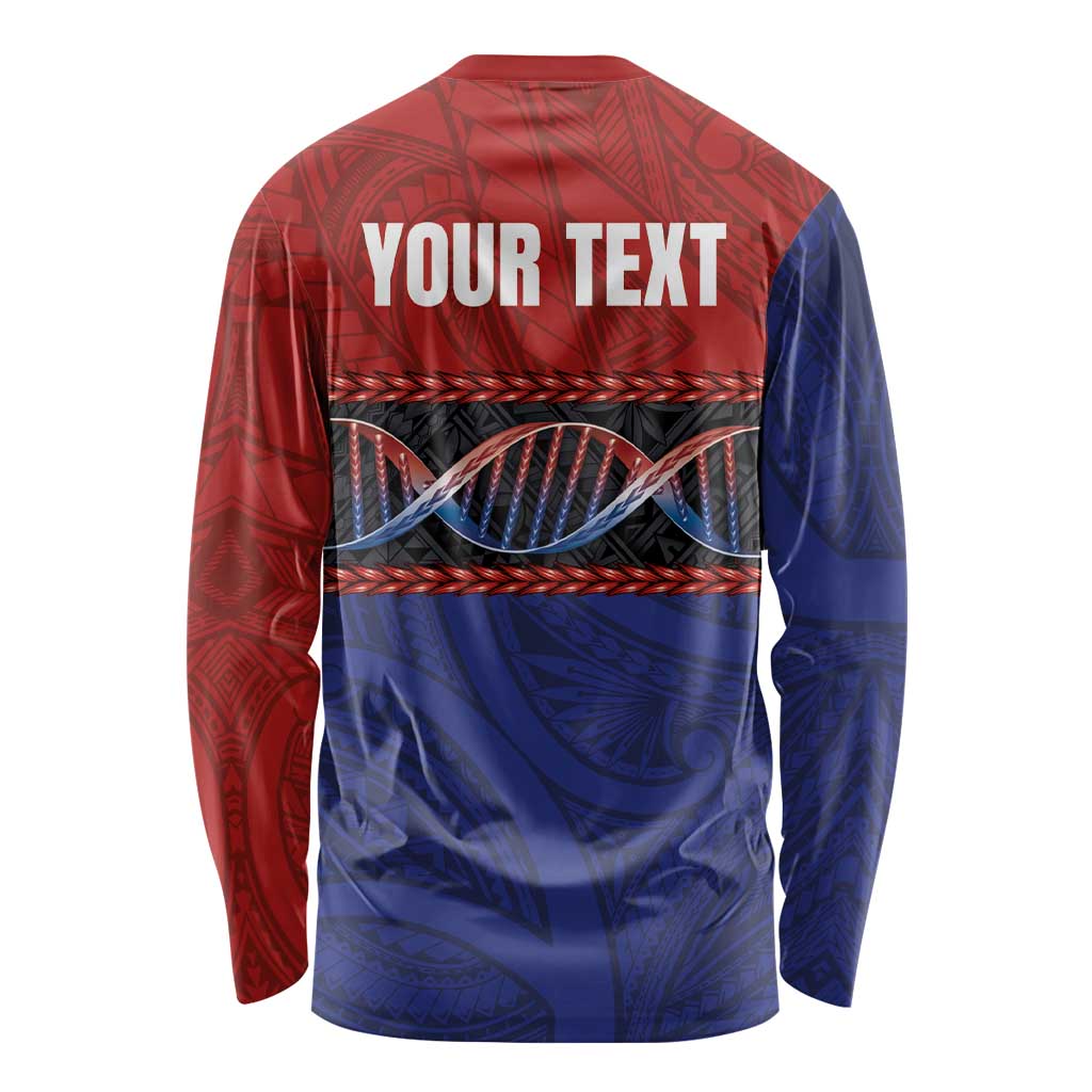 Personalised Samoan DNA-Proud of Samoa Long Sleeve Shirt Polynesian Patterns - Wonder Print Shop