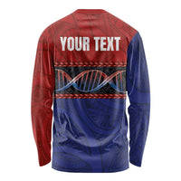 Personalised Samoan DNA-Proud of Samoa Long Sleeve Shirt Polynesian Patterns - Wonder Print Shop
