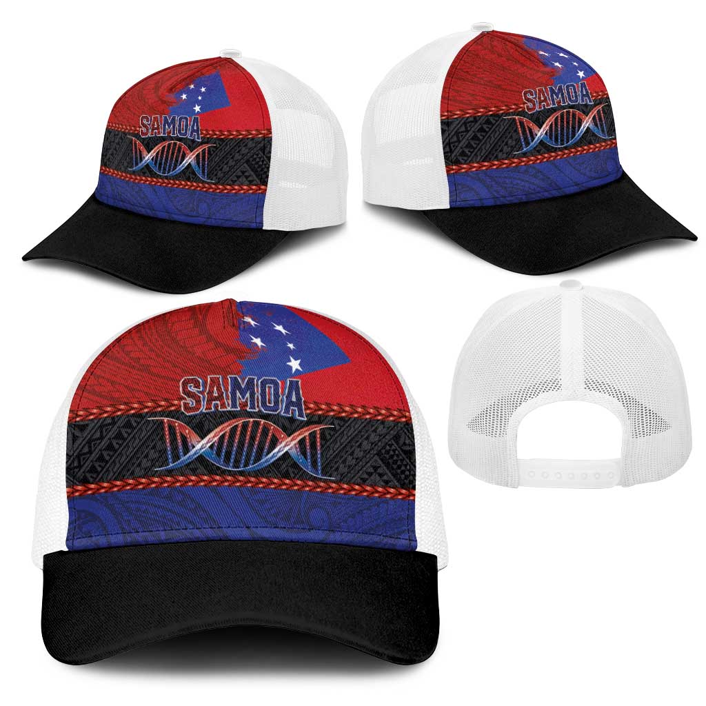 Personalised Samoan DNA-Proud of Samoa Mesh Trucker Cap Polynesian Patterns - Wonder Print Shop