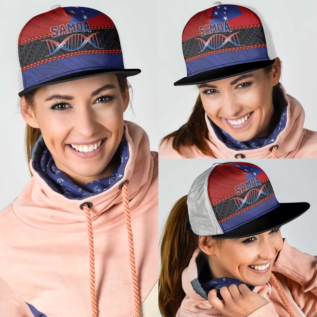 Personalised Samoan DNA-Proud of Samoa Mesh Trucker Cap Polynesian Patterns - Wonder Print Shop
