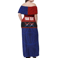 Personalised Samoan DNA-Proud of Samoa Off Shoulder Maxi Dress Polynesian Patterns - Wonder Print Shop