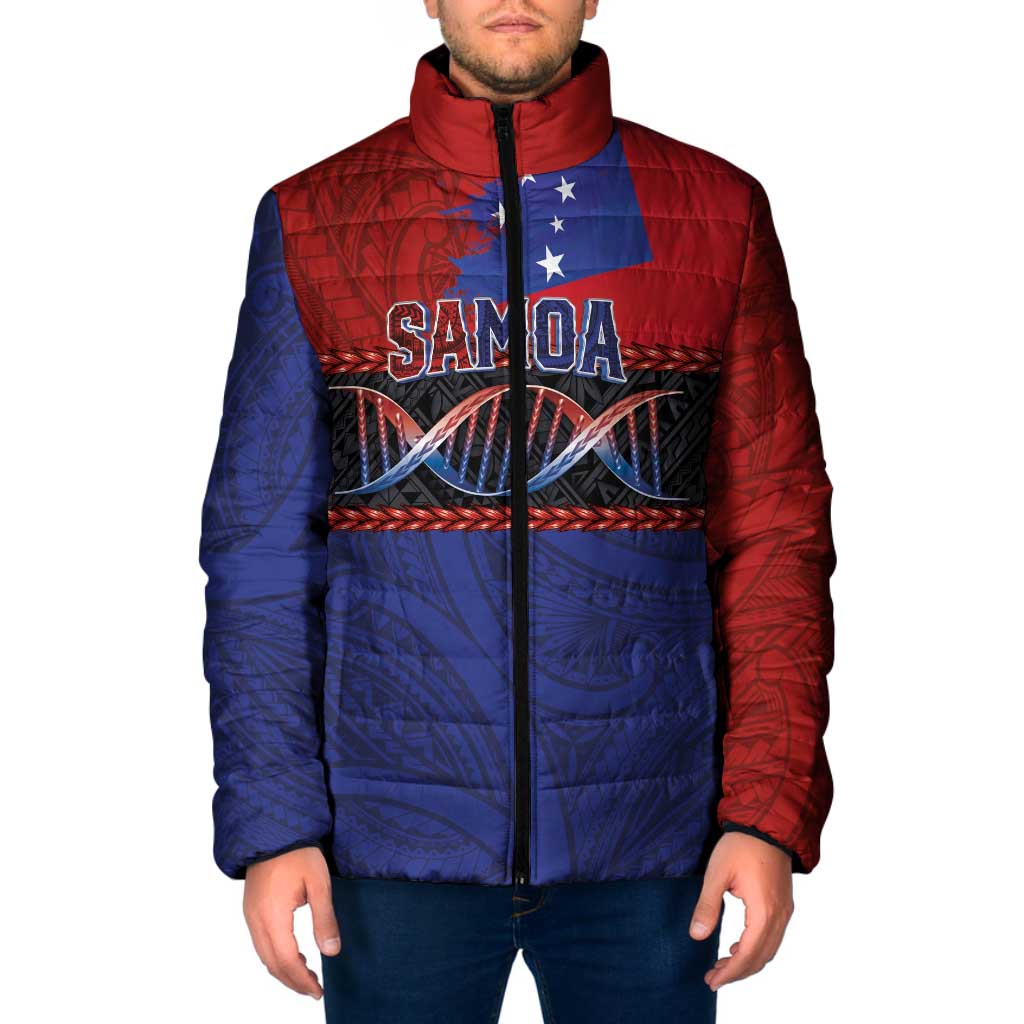 Personalised Samoan DNA-Proud of Samoa Padded Jacket Polynesian Patterns - Wonder Print Shop