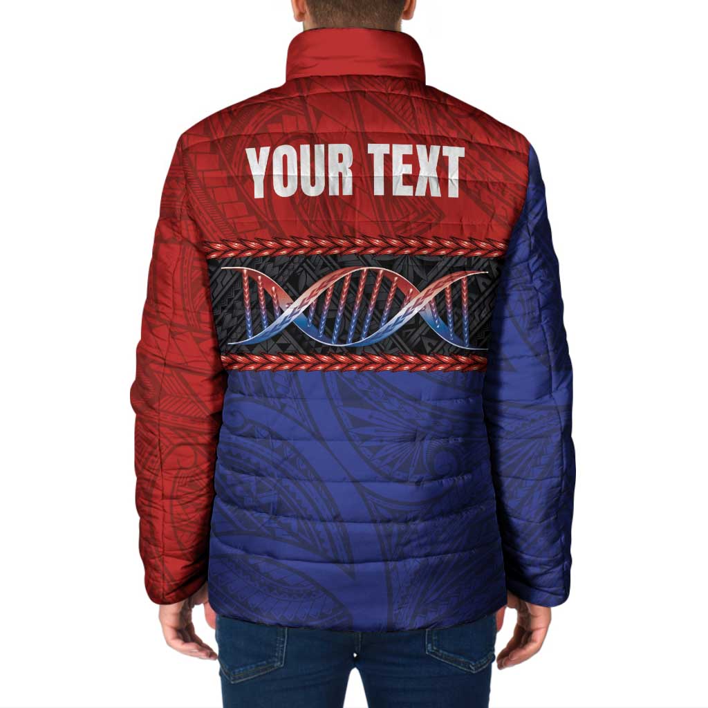 Personalised Samoan DNA-Proud of Samoa Padded Jacket Polynesian Patterns - Wonder Print Shop