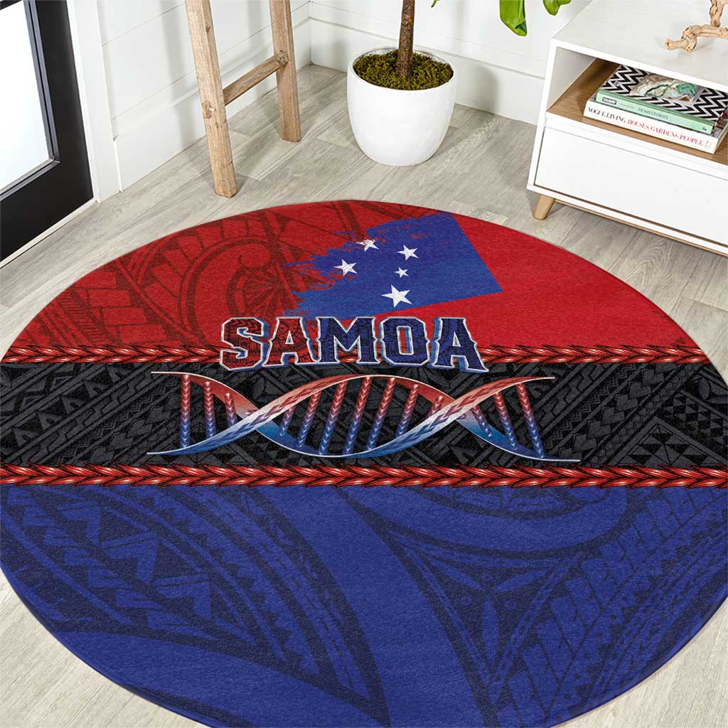 Samoan DNA-Proud of Samoa Round Carpet Polynesian Patterns - Wonder Print Shop