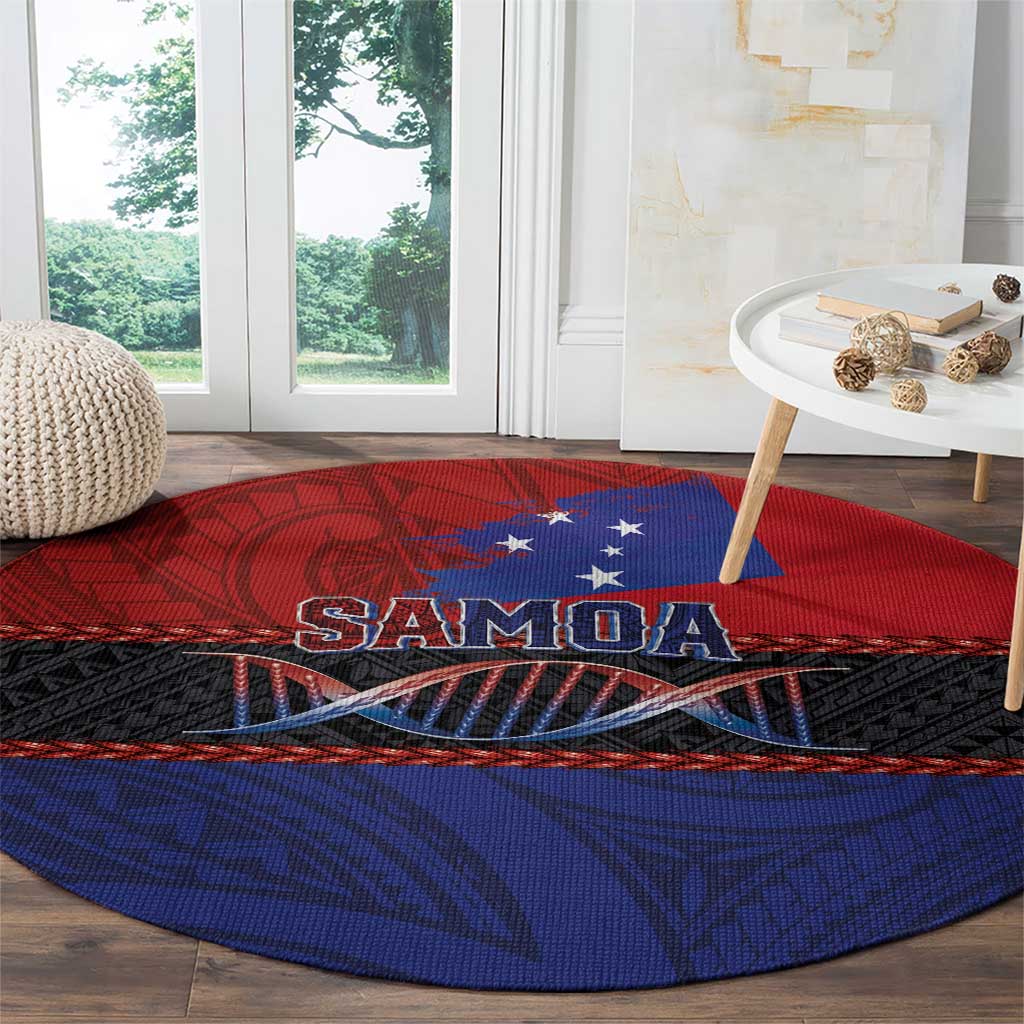 Samoan DNA-Proud of Samoa Round Carpet Polynesian Patterns - Wonder Print Shop