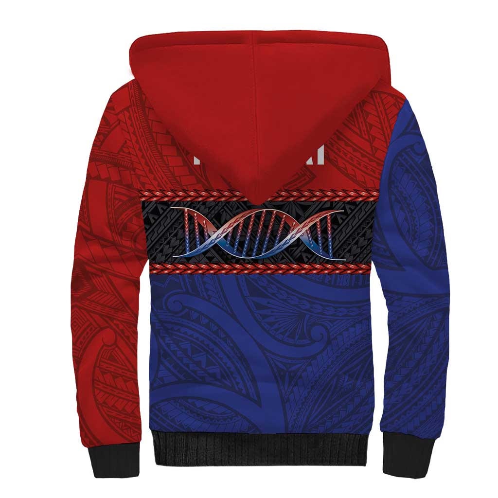 Personalised Samoan DNA-Proud of Samoa Sherpa Hoodie Polynesian Patterns - Wonder Print Shop