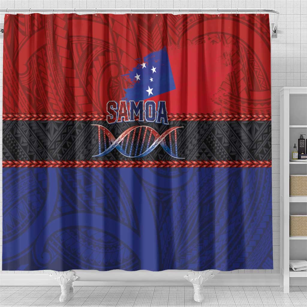 Samoan DNA-Proud of Samoa Shower Curtain Polynesian Patterns - Wonder Print Shop