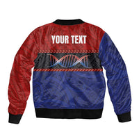 Personalised Samoan DNA-Proud of Samoa Sleeve Zip Bomber Jacket Polynesian Patterns - Wonder Print Shop