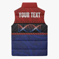 Personalised Samoan DNA-Proud of Samoa Sleeveless Puffer Jacket Polynesian Patterns - Wonder Print Shop