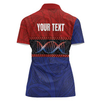 Personalised Samoan DNA-Proud of Samoa Women Polo Shirt Polynesian Patterns - Wonder Print Shop