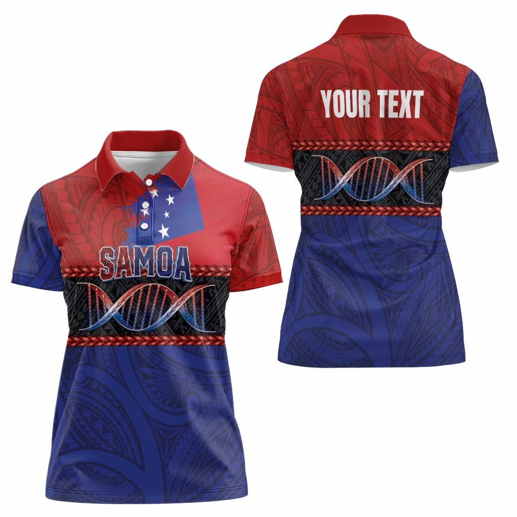 Personalised Samoan DNA-Proud of Samoa Women Polo Shirt Polynesian Patterns - Wonder Print Shop