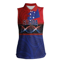 Personalised Samoan DNA-Proud of Samoa Women Sleeveless Polo Shirt Polynesian Patterns - Wonder Print Shop