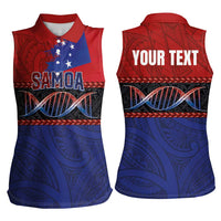 Personalised Samoan DNA-Proud of Samoa Women Sleeveless Polo Shirt Polynesian Patterns - Wonder Print Shop