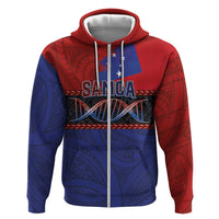 Personalised Samoan DNA-Proud of Samoa Zip Hoodie Polynesian Patterns - Wonder Print Shop